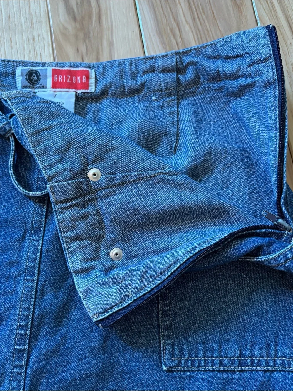 Vintage 90’s Arizona Jeans Denim Mini Skirt Skort Built In Shorts